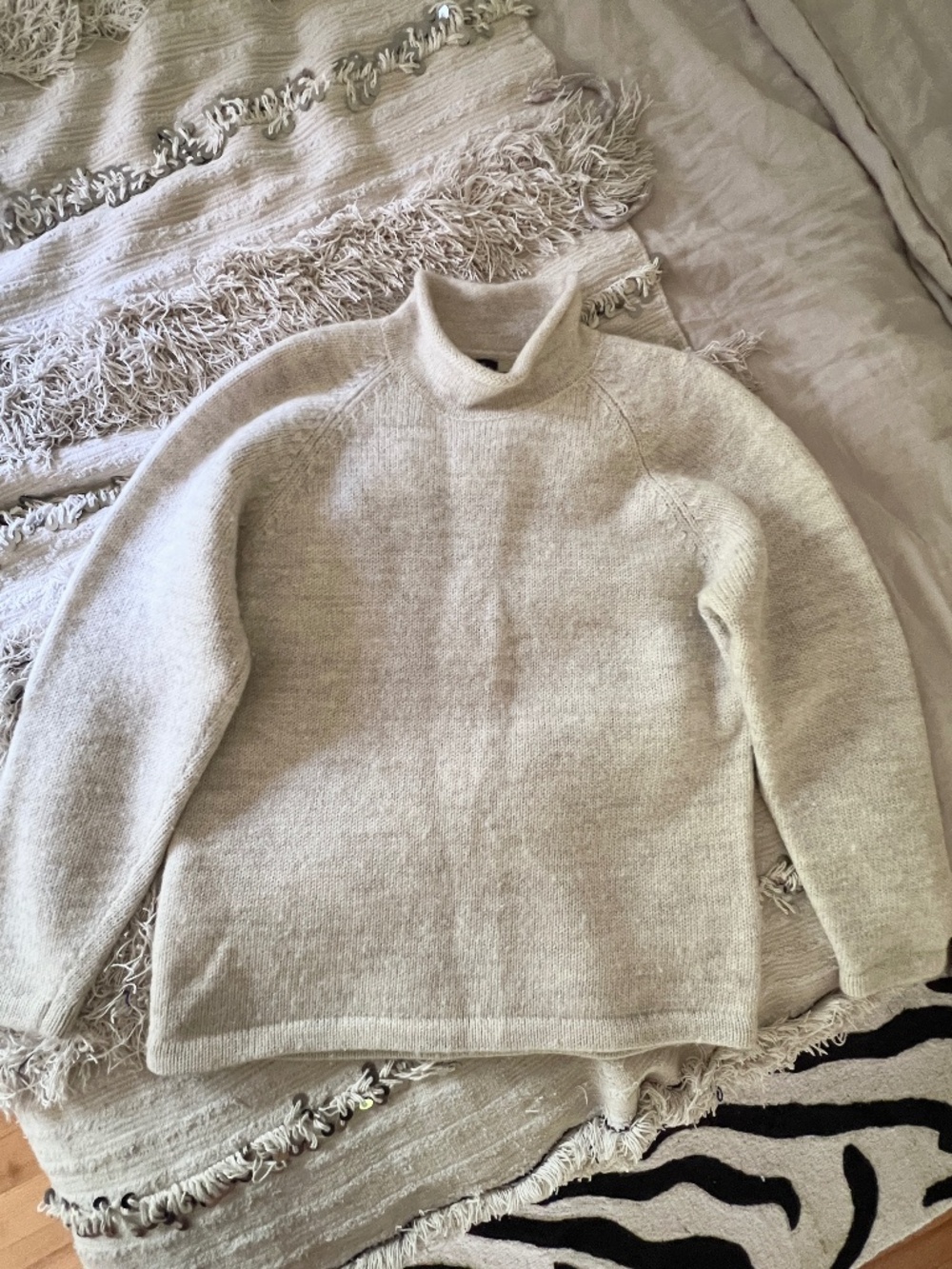 GAP 100% Wool Sweater | Cream Wool Mock Neck Sweater